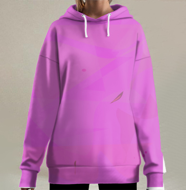 Абстрактное розовое арт-изображение в стиле минимализма, Hoodie Long Oversize 3D