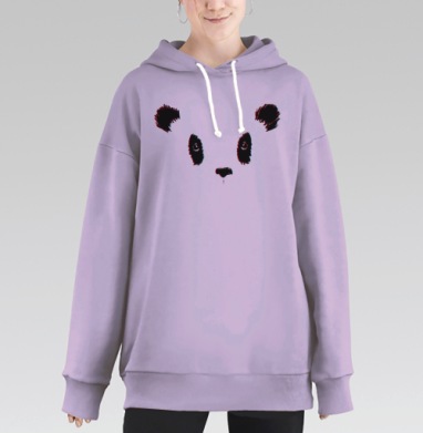 3Д Панда, Hoodie Long Oversize Fiolet