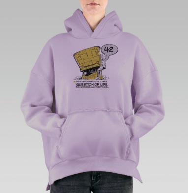 42, Hoodie Oversize Fiolet, утепленная