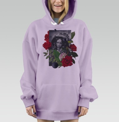 Вечность взглядом девушки в цветах, Hoodie Mjhigh Dig Mel, Fiolet, утепленная