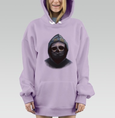 Апокалиптическая аллегория двадцатого года череп маска капюшон, Hoodie Mjhigh Dig Mel, Fiolet, утепленная