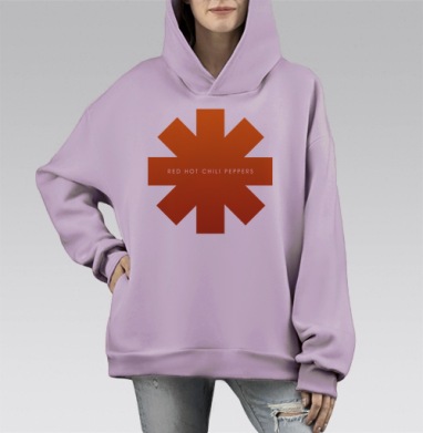 Аsterisk RHCP, Hoodie Mono Fiolet, оверсайз, утепленная