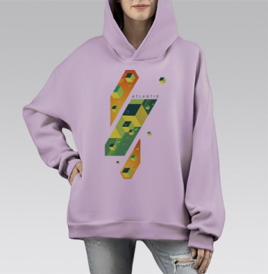 Atlantis, Hoodie Mono Fiolet, оверсайз, утепленная