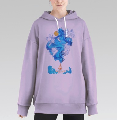 Беседа у костра, Hoodie Long Oversize Fiolet