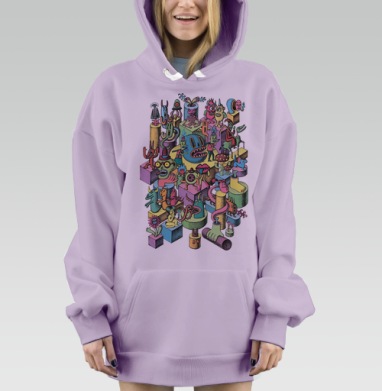 Безумная вечеринка, Hoodie Mjhigh Dig Mel, Fiolet, утепленная