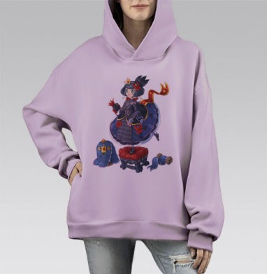 Блу Лолли Принцесса, Hoodie Mono Fiolet, оверсайз, утепленная
