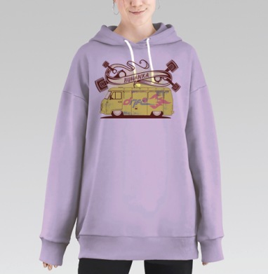 Стикер «БУХАНКА Drift» в ретро-стиле с гранжевым эффектом, Hoodie Long Oversize Fiolet