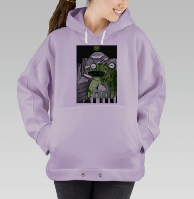 Маленький друг и зеленый лягушонок в ночи, Hoodie Oversize Fiolet