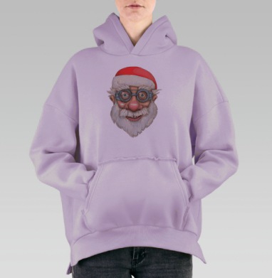 Эксцентричная улыбка Санты изобретателя, Hoodie Oversize Fiolet, утепленная