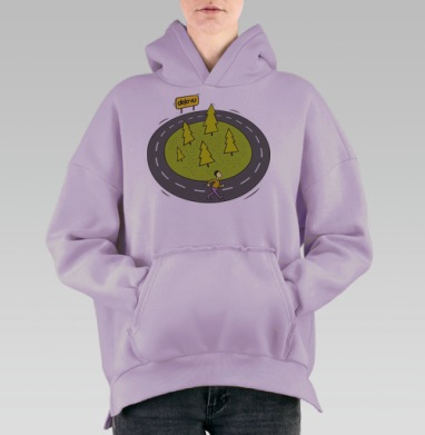 Deja vu, Hoodie Oversize Fiolet, утепленная
