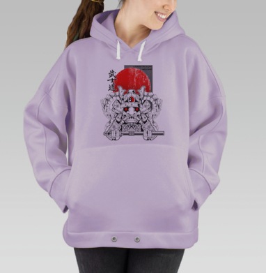Самурай на рассвете с путём и силой, Hoodie Oversize Fiolet