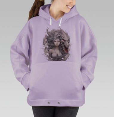 Аллегорический портрет женщины и дракона, Hoodie Oversize Fiolet