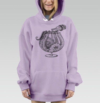 Осьминог в бокале: сюрреализм и ирония, Hoodie Mjhigh Dig Mel, Fiolet, утепленная