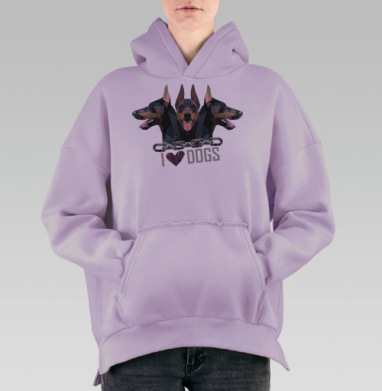 Доберман, Hoodie Oversize Fiolet, утепленная