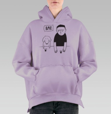 Dog, Hoodie Oversize Fiolet, утепленная