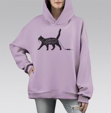ДОЖДИК, Hoodie Mono Fiolet, оверсайз, утепленная