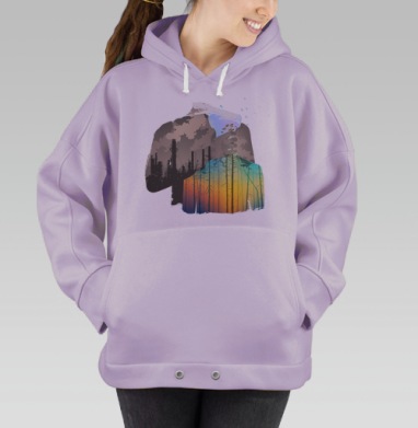 Двойная экспозиция — природа vs индустрия, Hoodie Oversize Fiolet