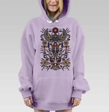 Мистический египетский скарабей с крыльями, Hoodie Mjhigh Dig Mel, Fiolet, утепленная