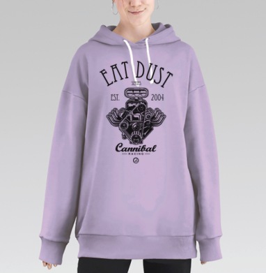 Двигатель Eat Dust Cannibal Racing 2004, Hoodie Long Oversize Fiolet