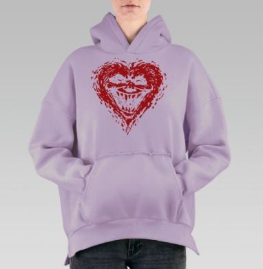Evilheart, Hoodie Oversize Fiolet, утепленная