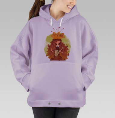 Девушка с огненно-рыжими волосами и лейкой, Hoodie Oversize Fiolet