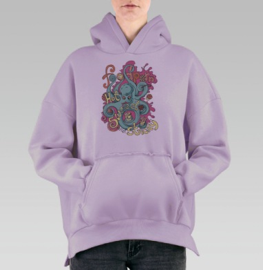 Фудпорн, Hoodie Oversize Fiolet, утепленная