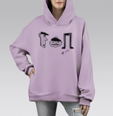 Гоп, Hoodie Mono Fiolet, оверсайз, утепленная