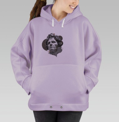 Классический бюст со змей в стиле Dark Academia, Hoodie Oversize Fiolet
