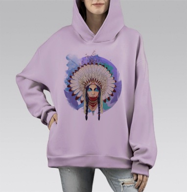 Greed, Hoodie Mono Fiolet, оверсайз, утепленная