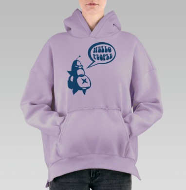 Hello people, Hoodie Oversize Fiolet, утепленная