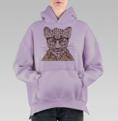Hipster wild, Hoodie Oversize Fiolet, утепленная