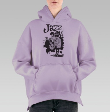 Jazz trio, Hoodie Oversize Fiolet, утепленная
