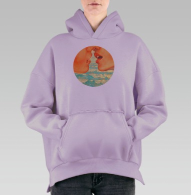 Калифорнийский кисс, Hoodie Oversize Fiolet, утепленная
