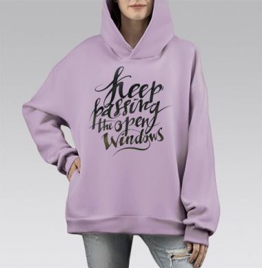 Keep passing the open windows, Hoodie Mono Fiolet, оверсайз, утепленная
