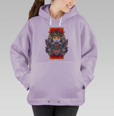 Могучая женщина-демон в японском стиле, Hoodie Oversize Fiolet