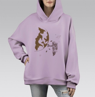 Космо, Hoodie Mono Fiolet, оверсайз, утепленная