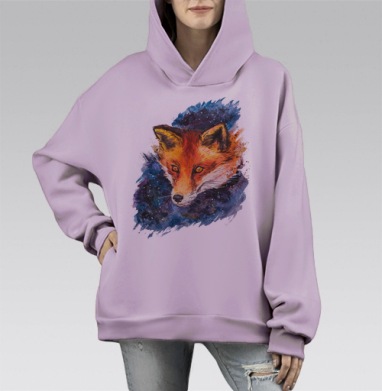 Космолиса, Hoodie Mono Fiolet, оверсайз, утепленная