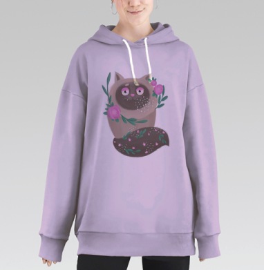 Кот Элвис, Hoodie Long Oversize Fiolet