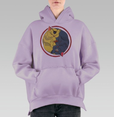 Кото-китч, Hoodie Oversize Fiolet, утепленная