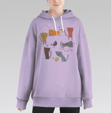 Котята, Hoodie Long Oversize Fiolet