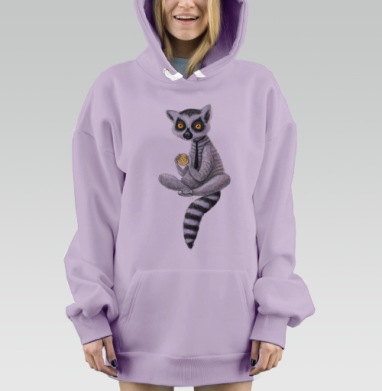 Крипто Лемур, Hoodie Mjhigh Dig Mel, Fiolet, утепленная