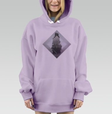 Сюрреалистическое слияние природы и геометрии, Hoodie Mjhigh Dig Mel, Fiolet, утепленная