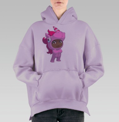 Мягкий детский костюм Единорога в розовых тонах, Hoodie Oversize Fiolet, утепленная
