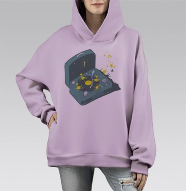 Кружаццо диски, Hoodie Mono Fiolet, оверсайз, утепленная