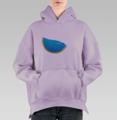 Сюрреалистичный арбуз с океанской свежестью, Hoodie Oversize Fiolet, утепленная