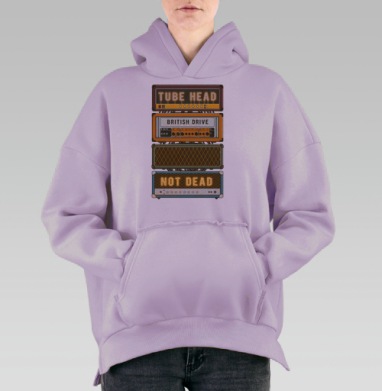 Винтажные гитарные усилители в ретро стиле, Hoodie Oversize Fiolet, утепленная