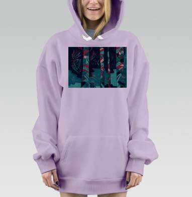 Лес фантазий, Hoodie Mjhigh Dig Mel, Fiolet, утепленная