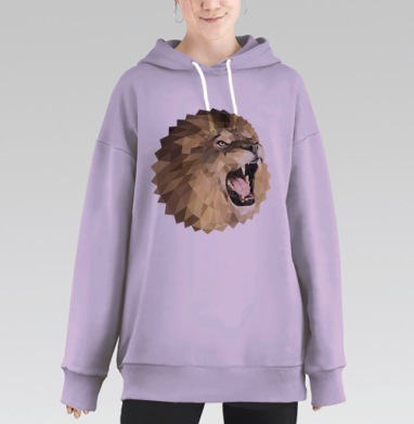 Лев с треугольником, Hoodie Long Oversize Fiolet