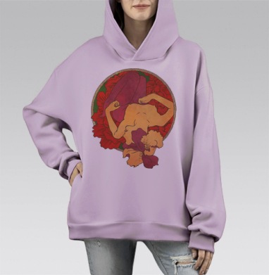 Lilium, Hoodie Mono Fiolet, оверсайз, утепленная