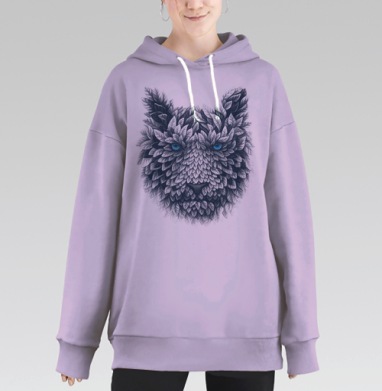 Лиственный тигр, Hoodie Long Oversize Fiolet